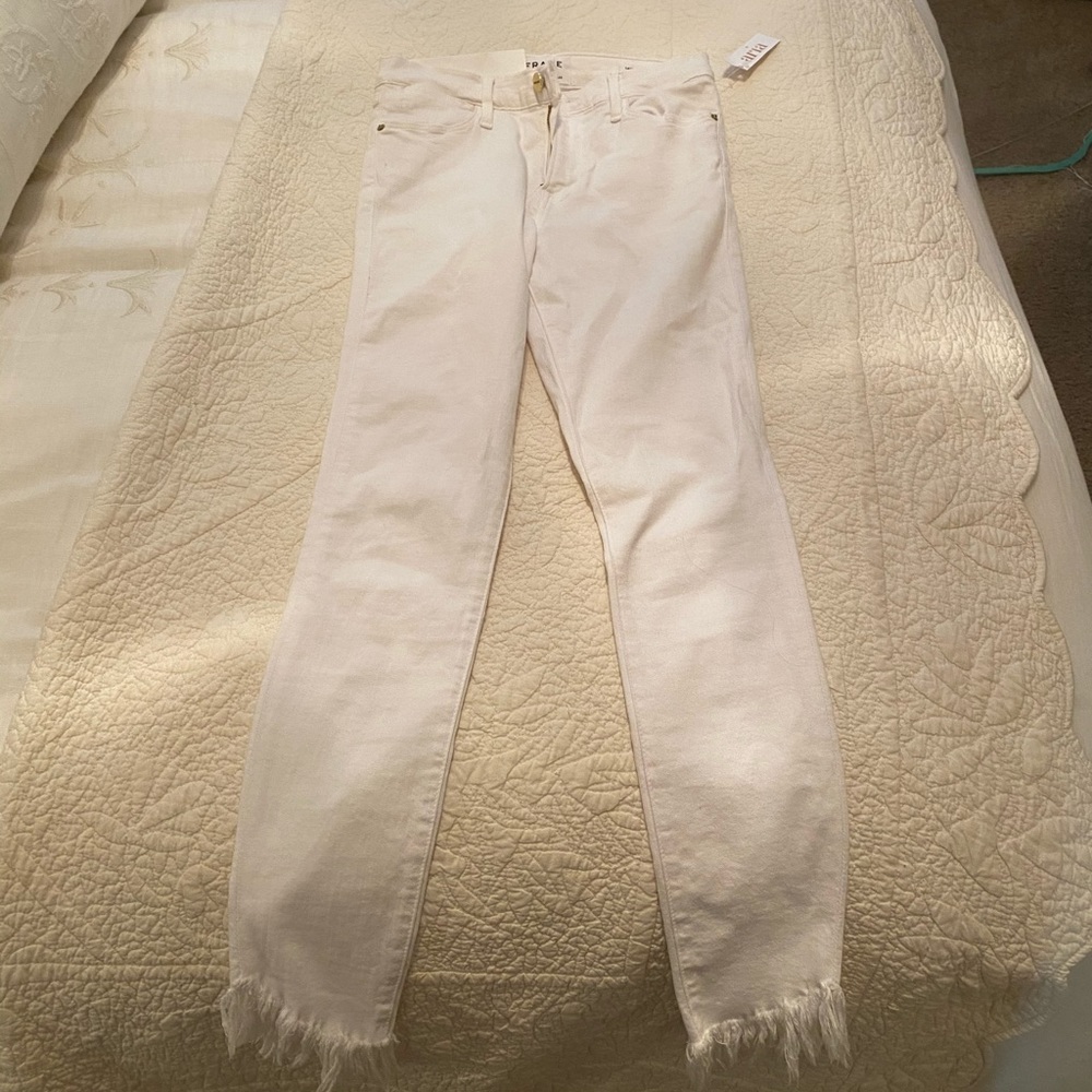 Frame white le high skinny jeans NWT
